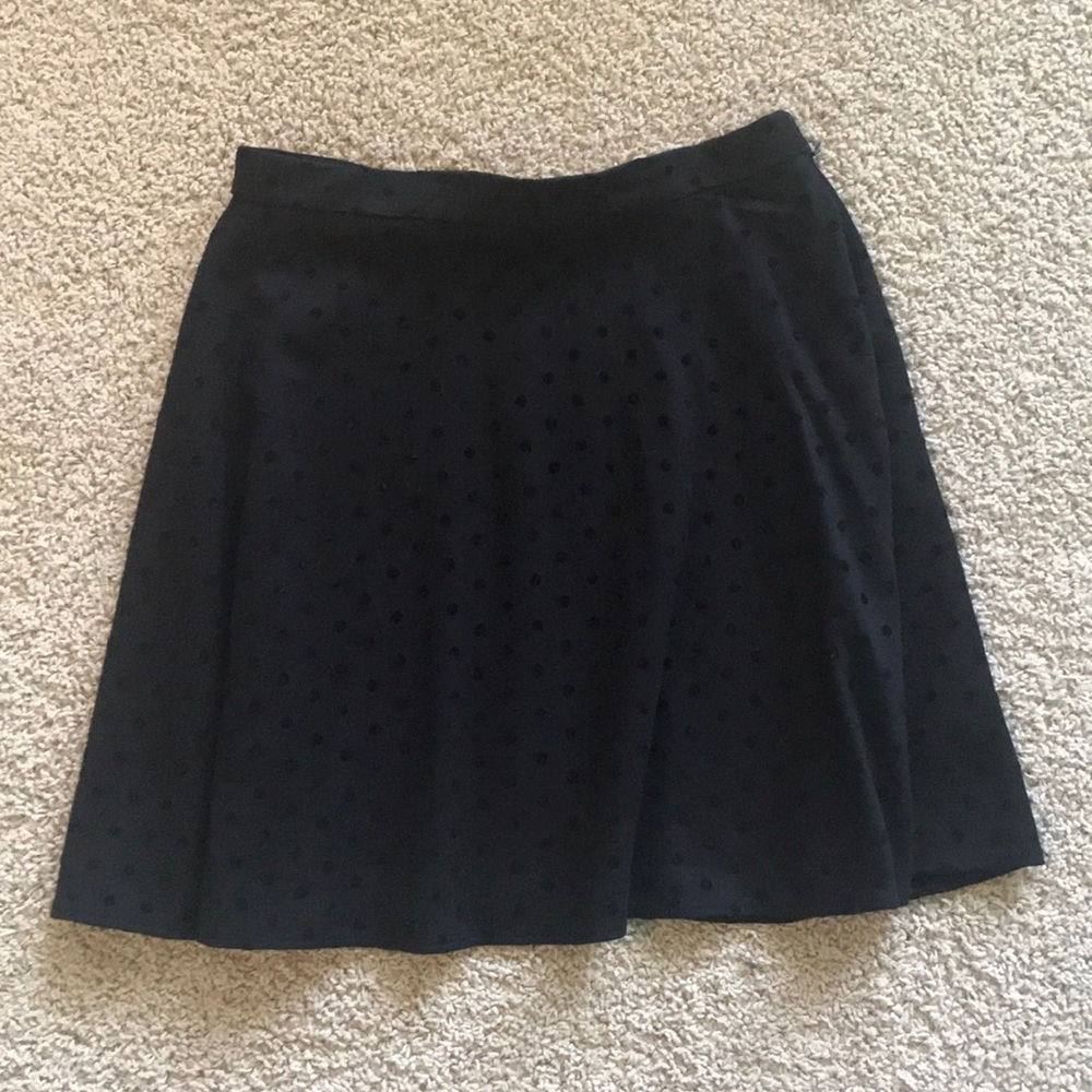 A line velvet polka dot skirt